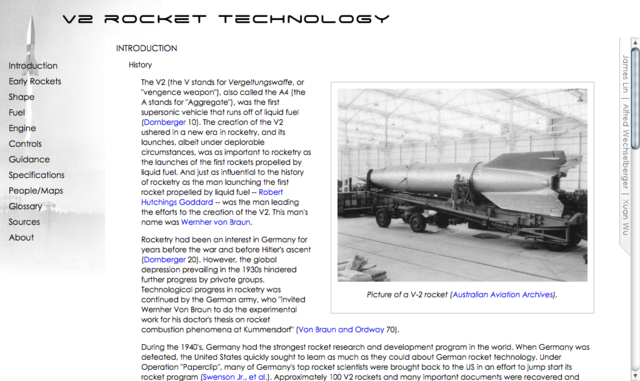 V2 Rocket Technology