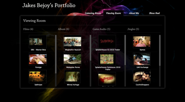 Jakes Bejoy's Portfolio—Viewing Room
